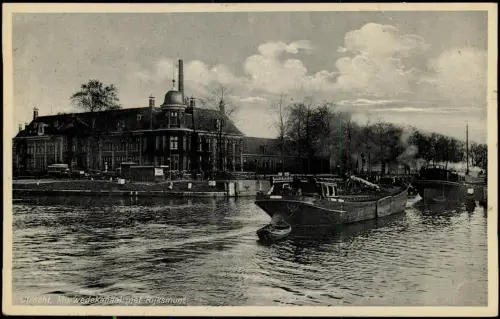 Postkaart Utrecht Utrecht Merwedekanaak met Rijksmunt - Schiffe 1937
