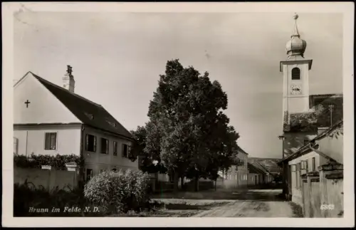 Ansichtskarte Brunn im Felde Straßenpartie - Niederösterreich 1932