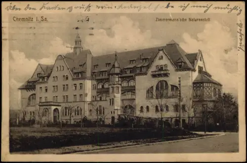 Ansichtskarte Chemnitz Zimmermann'sche Naturanstalt 1920
