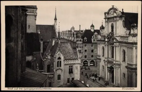 Ansichtskarte München Blick auf die Heiligegeistpfarrkirche 1928