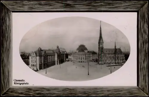 Ansichtskarte Chemnitz Königsplatz 1910 Passepartout