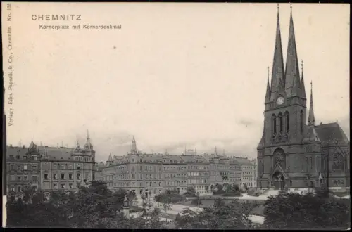 Ansichtskarte Chemnitz Körnerplatz 1913