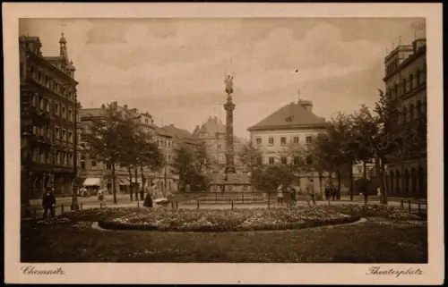 Ansichtskarte Chemnitz Theaterplatz 1926