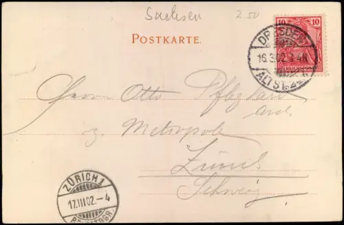 Ansichtskarte Chemnitz Petrikirche - 3D-Effekt 1902