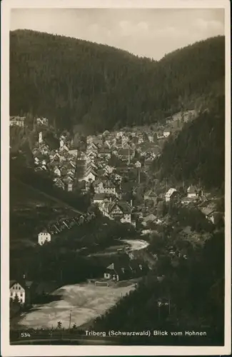 Triberg im Schwarzwald Panorama-Ansicht Schwarzwald Blick vom Hohnen 1930