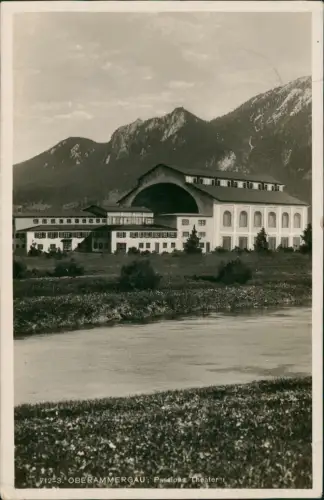 Ansichtskarte Oberammergau Passionstheater Fluss-Partie 1931