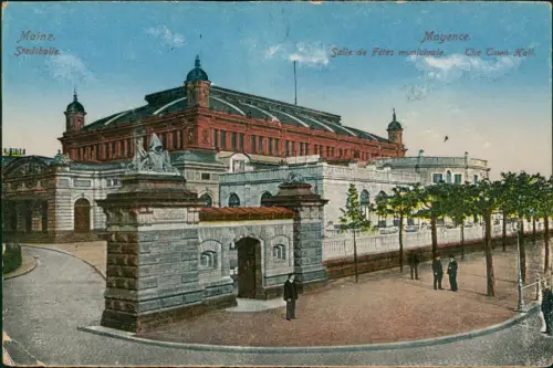 Ansichtskarte Mainz Stadthalle Salle de Fétes municipale 1920