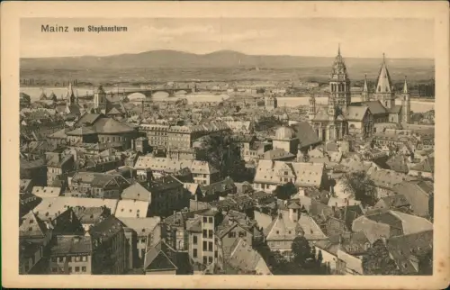 Ansichtskarte Mainz Panorama-Ansicht Stadt-Ansicht vom Stephansturm 1920