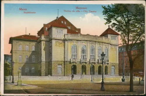 Ansichtskarte Mainz Stadttheater Théâtre de ville City Theatre 1920