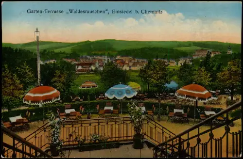 Ansichtskarte Einsiedel-Chemnitz Gaststätte "Waldrauschen" 1928