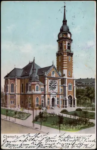 Ansichtskarte Chemnitz Lukaskirche 1902