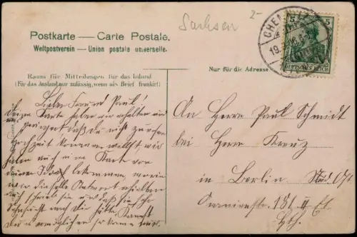 Ansichtskarte Chemnitz Königstrasse. Straßenbahn 1906