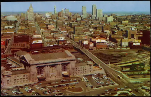 Postcard Kansas City Union Station Skyline 1972