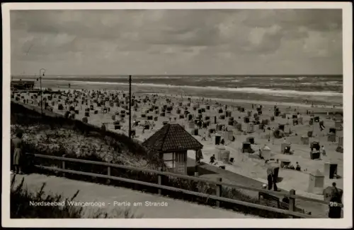 Ansichtskarte Wangerooge Partie am Strande Strandhalle Strandkörbe 1935