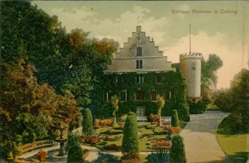 Ansichtskarte Coburg Schloss Rosenau (Castle Building) 1910