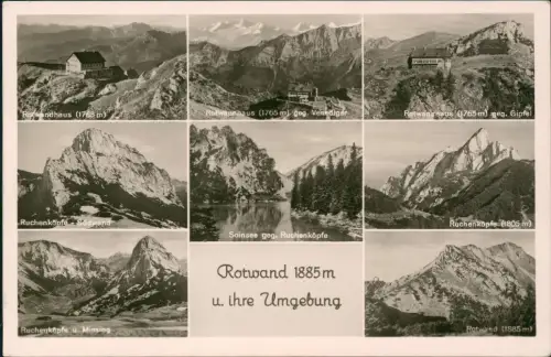 Bayrischzell Rotwand Mangfallgebirge u. Umgebung (Mehrbild-AK Alpen) 1950