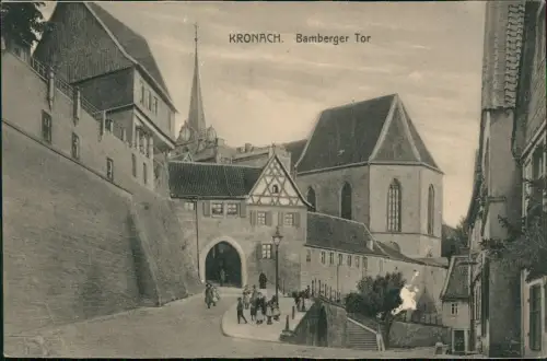 Ansichtskarte Kronach Partie am Bamberger Tor 1910