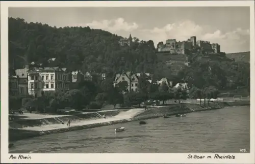 Ansichtskarte Sankt Goar Ortsansicht mit Rhein Burg Rheinfels 1931
