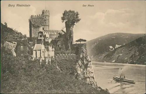 Ansichtskarte Bingen am Rhein Burg am Rhein Schloss Rheinstein 1910