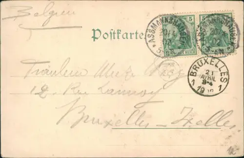 Ansichtskarte Bingen am Rhein Burg a. Rhein Schloss Rheinstein 1902