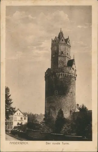 Ansichtskarte Andernach Der runde Turm, Hotel Schaefer 1925