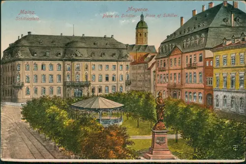 Ansichtskarte Mainz Partie am Schillerplatz 1924