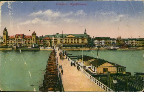 Ansichtskarte Koblenz Schiffsbrücke 1929