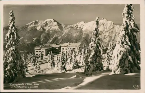 Bad Reichenhall Predigtstuhl Hotel mit Hochstauffen Zwiesel 1944 Feldpost WK2
