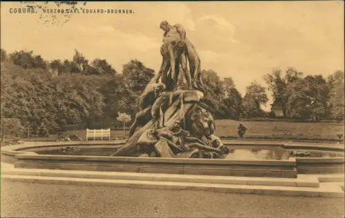 Ansichtskarte Coburg HERZOG CARL EDUARD-BRUNNEN 1916 1. WK Feldpost