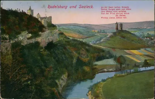 Ansichtskarte Saaleck-Bad Kösen Rudelsburg und Saaleck 1927