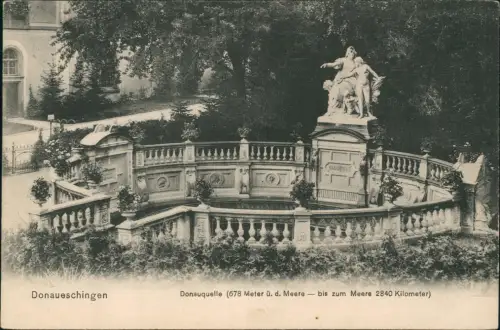 Ansichtskarte Donaueschingen Partie an der Donauquelle 1910