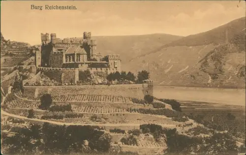Ansichtskarte Trechtingshausen Burg Reichenstein (Mittelrhein) 1910