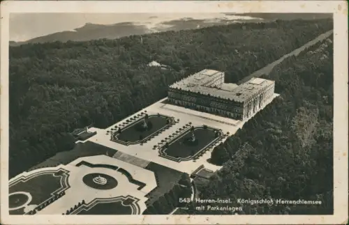 Chiemsee Herrenchiemsee Herreninsel mit Schloss u. Park-Anlagen 1937
