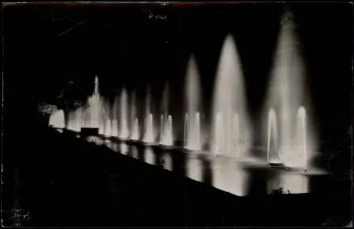 Dresden Hundertbrunnenltraße bei Nacht Int.Hygiene-Ausstellung 1931