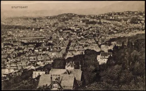 Ansichtskarte Stuttgart Blick vom Hasenbergturm, Hotel Buchenhof 1929