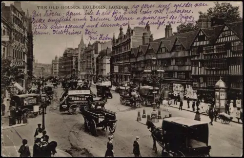 Postcard London Holborn Straßenszene Kutschen 1910