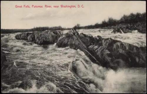 Postcard Washington D.C. Great Falls, Potomac River 1908