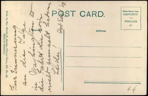 Postcard Washington D.C. Great Falls, Potomac River 1908