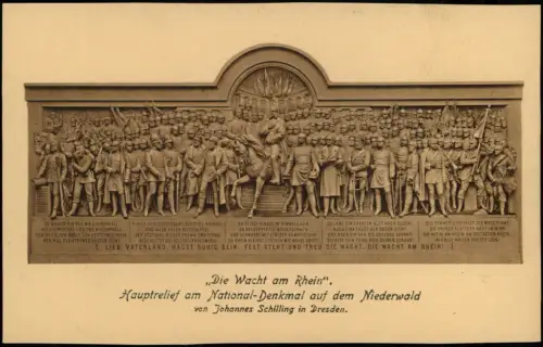 Rüdesheim (Rhein) Niederwalddenkmal Relief Die Wacht am Rhein 1922