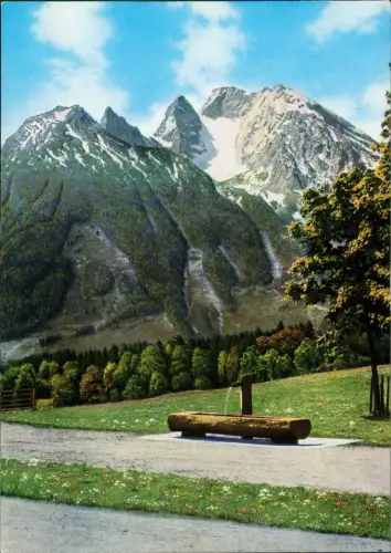 Ansichtskarte Berchtesgaden Alpenstraße Brunnen Blaueis-Gletscher 1988