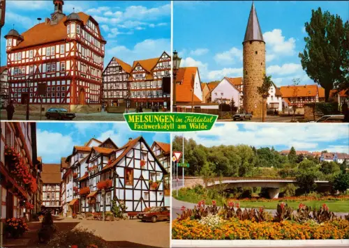 Ansichtskarte Melsungen Fuldatal Fachwerkidyll am Walde Rathaus 4 Bild 1983