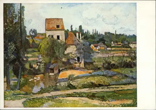 Künstlerkarte Gemälde Paul Cézanne, Mühle an der Couleuvre bei Pontoise 1970