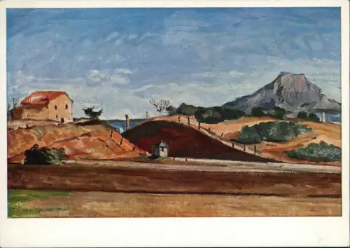 Ansichtskarte  Künstlerkarte Gemälde Paul Cézanne, Bahndurchstich 1970
