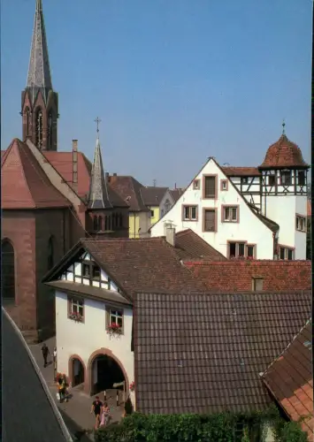 Ansichtskarte Emmendingen Das alte Markgrafenschloß Stadtkirche 1980