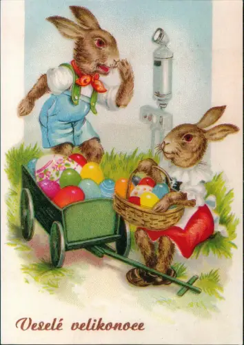 Ansichtskarte  Ostern Easter Osterhase Veselé velikonoce 1993