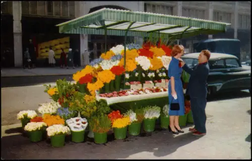 San Francisco A gay and festive touch on a busy city street corner 1973