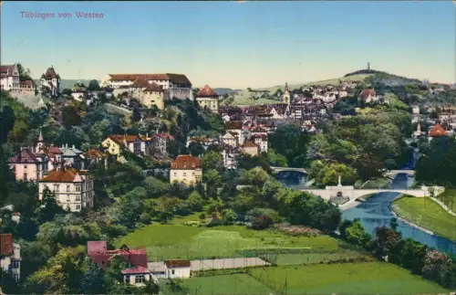 Ansichtskarte Tübingen Stadt von Westen 1912