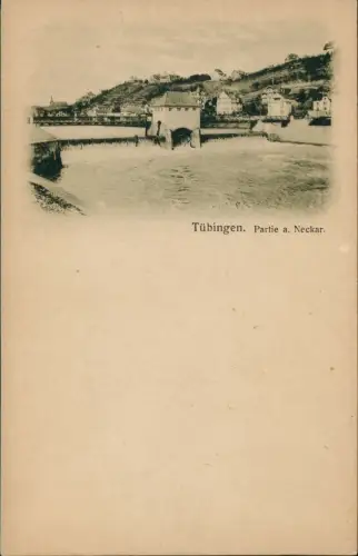 Ansichtskarte Tübingen Partie am Neckar. Stauwerk 1904