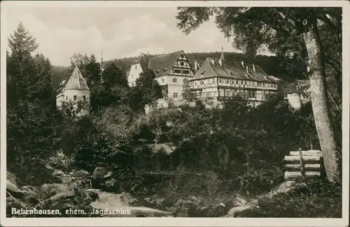 Ansichtskarte Bebenhausen-Tübingen Jagdschloss wilder Fluss 1932