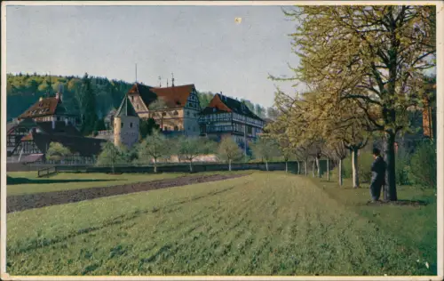 Ansichtskarte Bebenhausen-Tübingen Südpartie Farben-Photo nach Lumière 1930